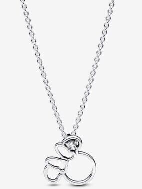 Pandora Silver Necklace with Clear Gem